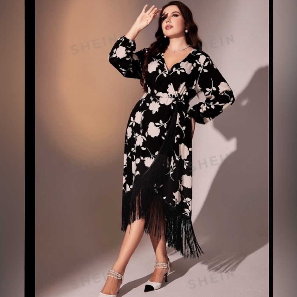 SHEIN Curve New Plus Size Floral Dress